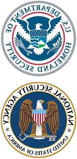 US Department of Homeland Security logo, National Security Agency logo